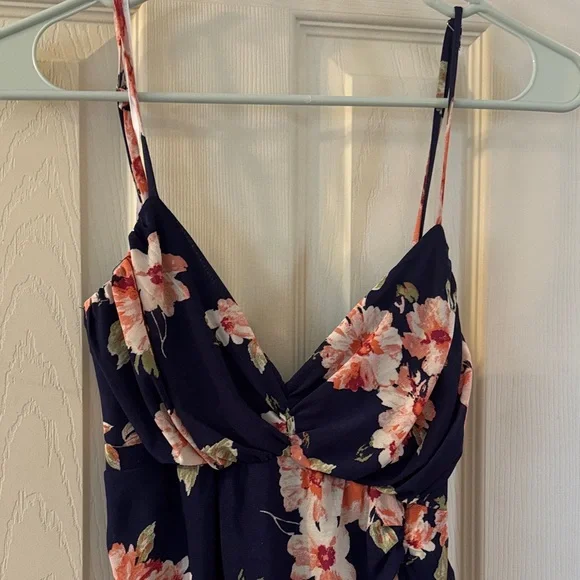 Lulu’s Springtime Bliss Navy Blue Floral Print Mesh Bodycon Mini Dress - Picture 5 of 7